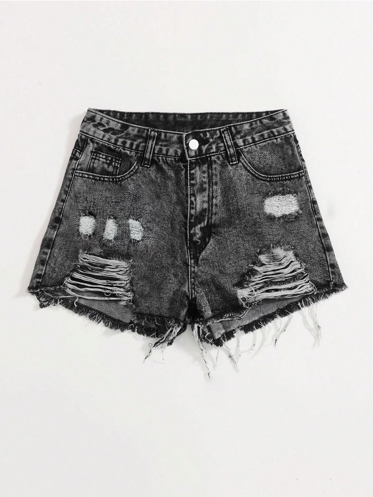 Novos Shorts Jeans Femininos V - Shorts Denim Frayed avaliação e preço