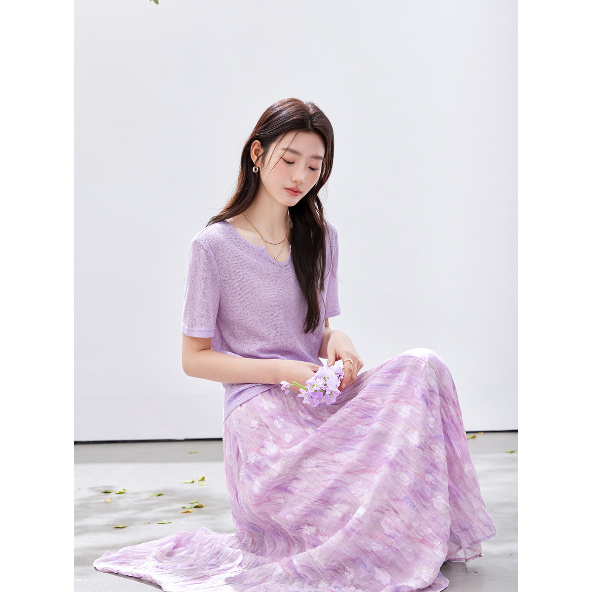 Conjunto de Saia com Estampa F - Midi Skirt Floral avaliação e preço