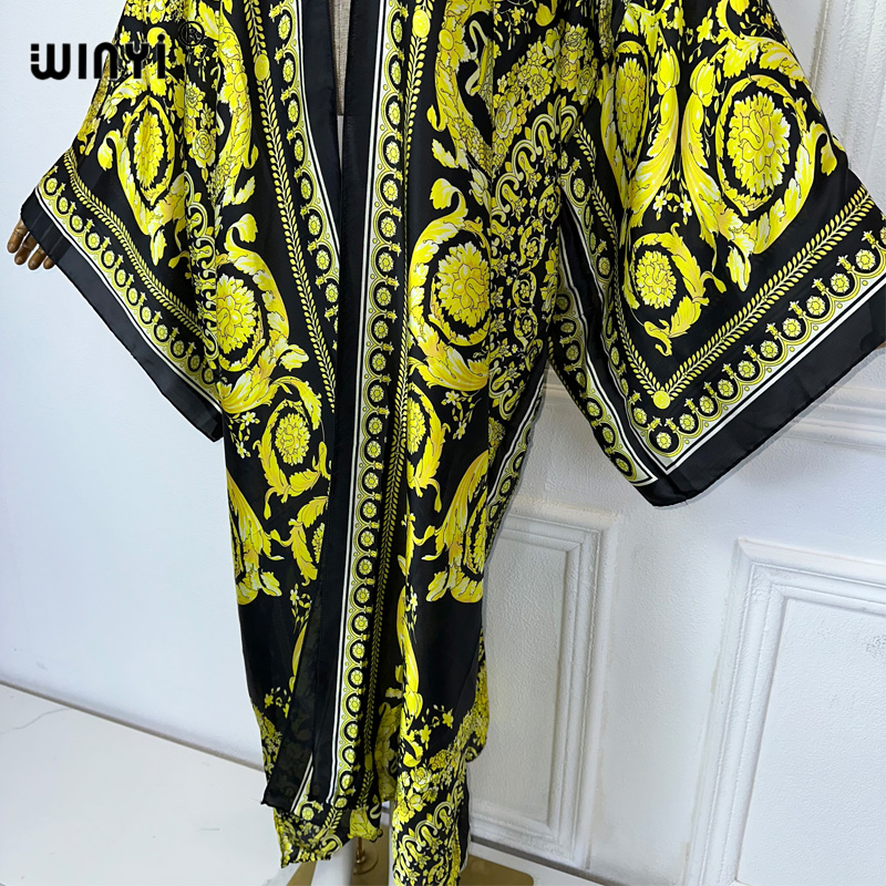 WINYI-Quimonos africanos de im - Cover Up Kaftan avaliação e preço