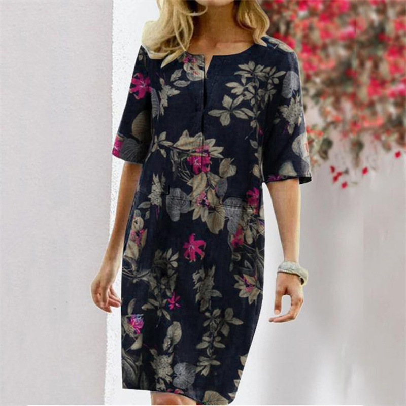Vestido Feminino de Verão em A - Linen Dress Wrap avaliação e preço