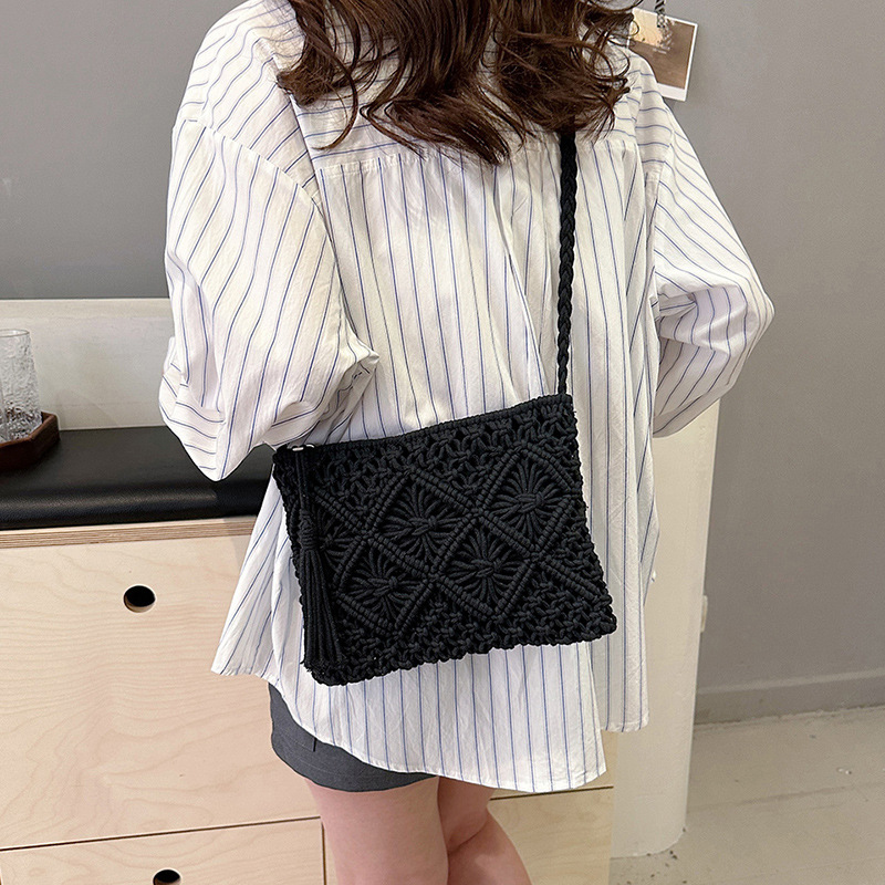 Moda tecido oco para fora saco - Crochet Bag Raffia avaliação e preço