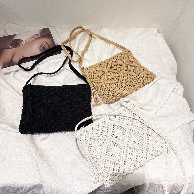 Moda tecido oco para fora saco - Crochet Bag Raffia avaliação e preço