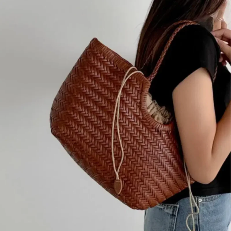 Marca mão-tecido sacola francê - Crochet Bag Raffia avaliação e preço