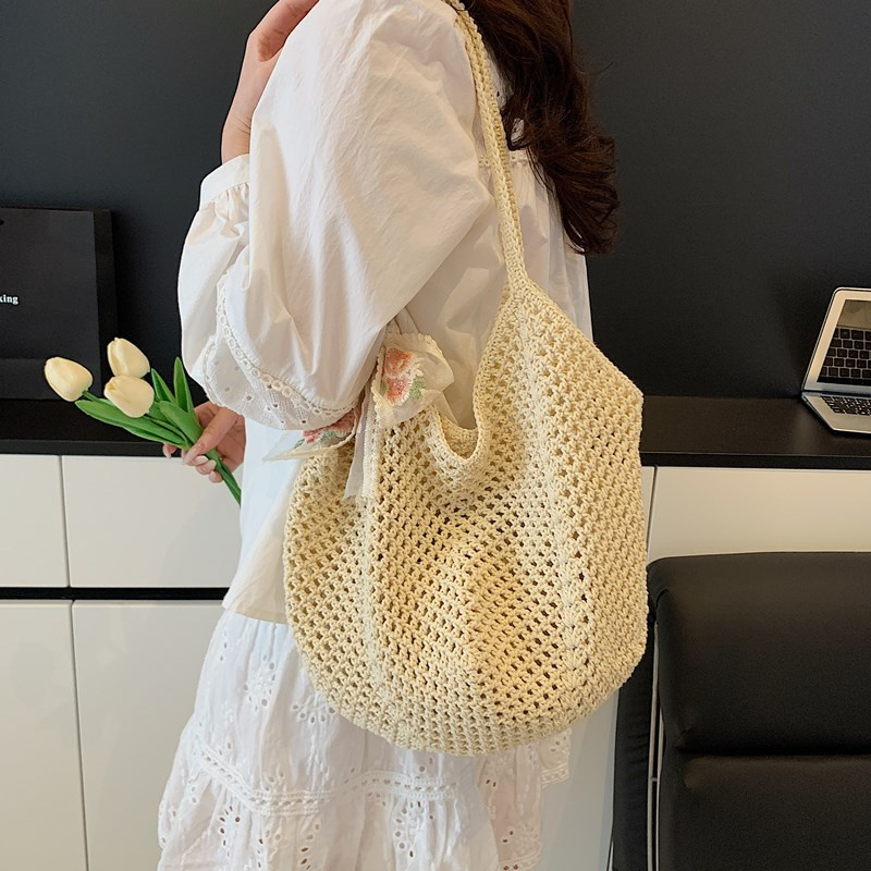 Bolsa Tote Feminina de Verão c - Crochet Bag Raffia avaliação e preço