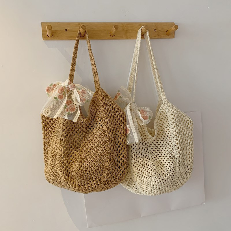 Bolsa Tote Feminina de Verão c - Crochet Bag Raffia avaliação e preço