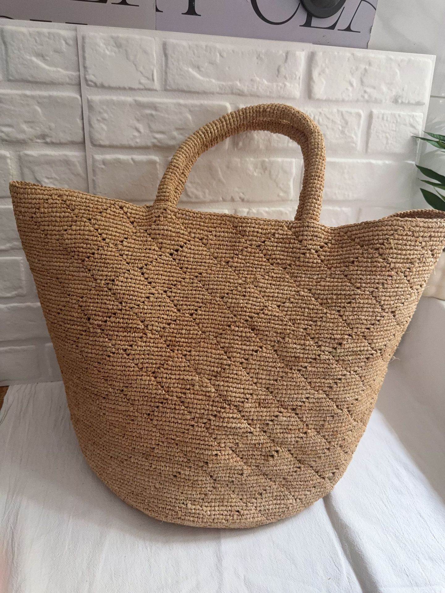 Bolsa de Praia Feminina de Cro - Crochet Bag Raffia avaliação e preço