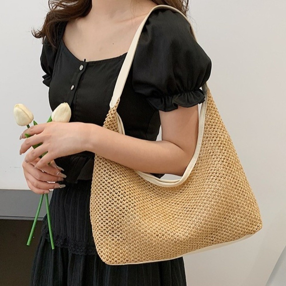 Bolsa de Palha Tecida em Cor S - Tote Bag Beach avaliação e preço