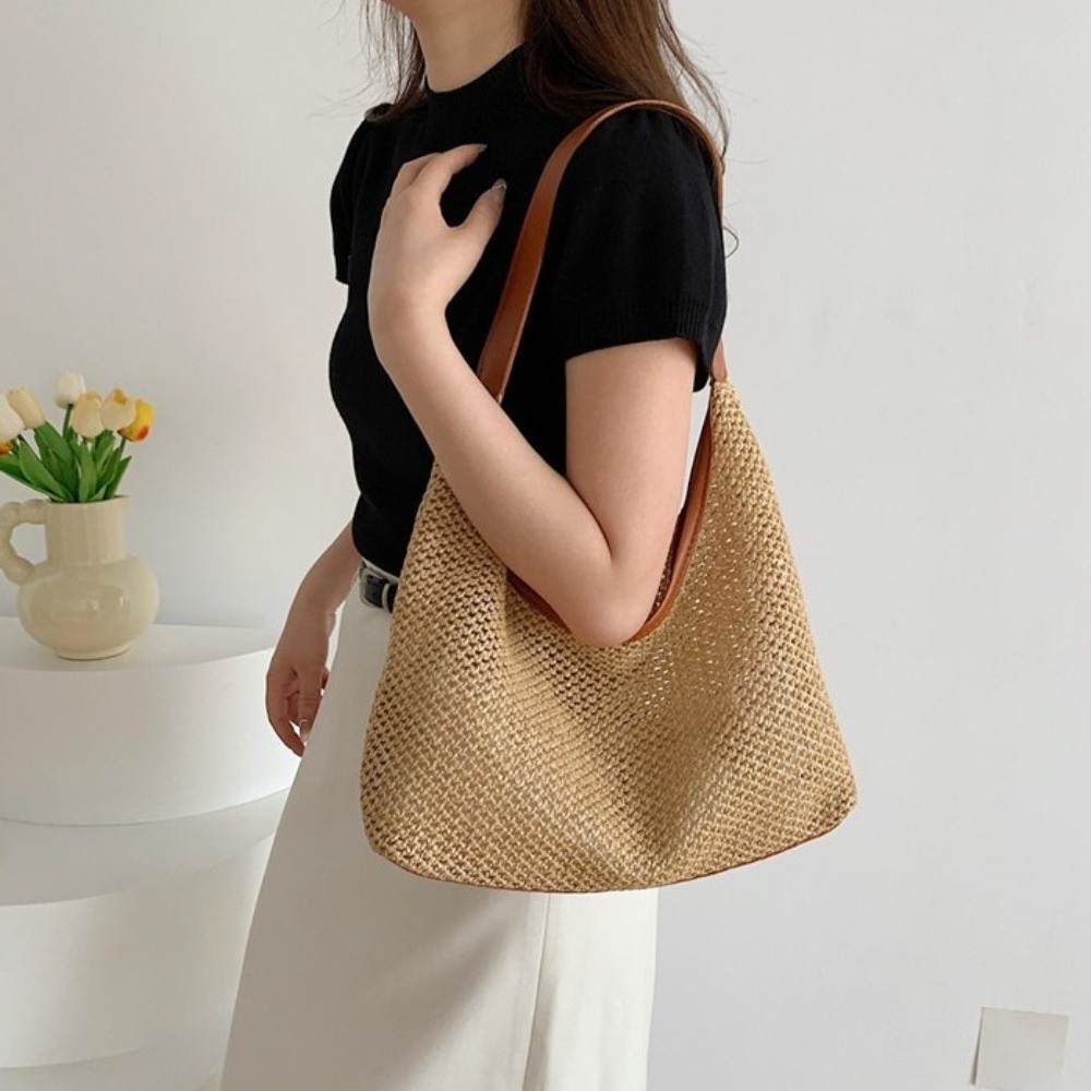 Bolsa de Palha Tecida em Cor S - Tote Bag Beach avaliação e preço
