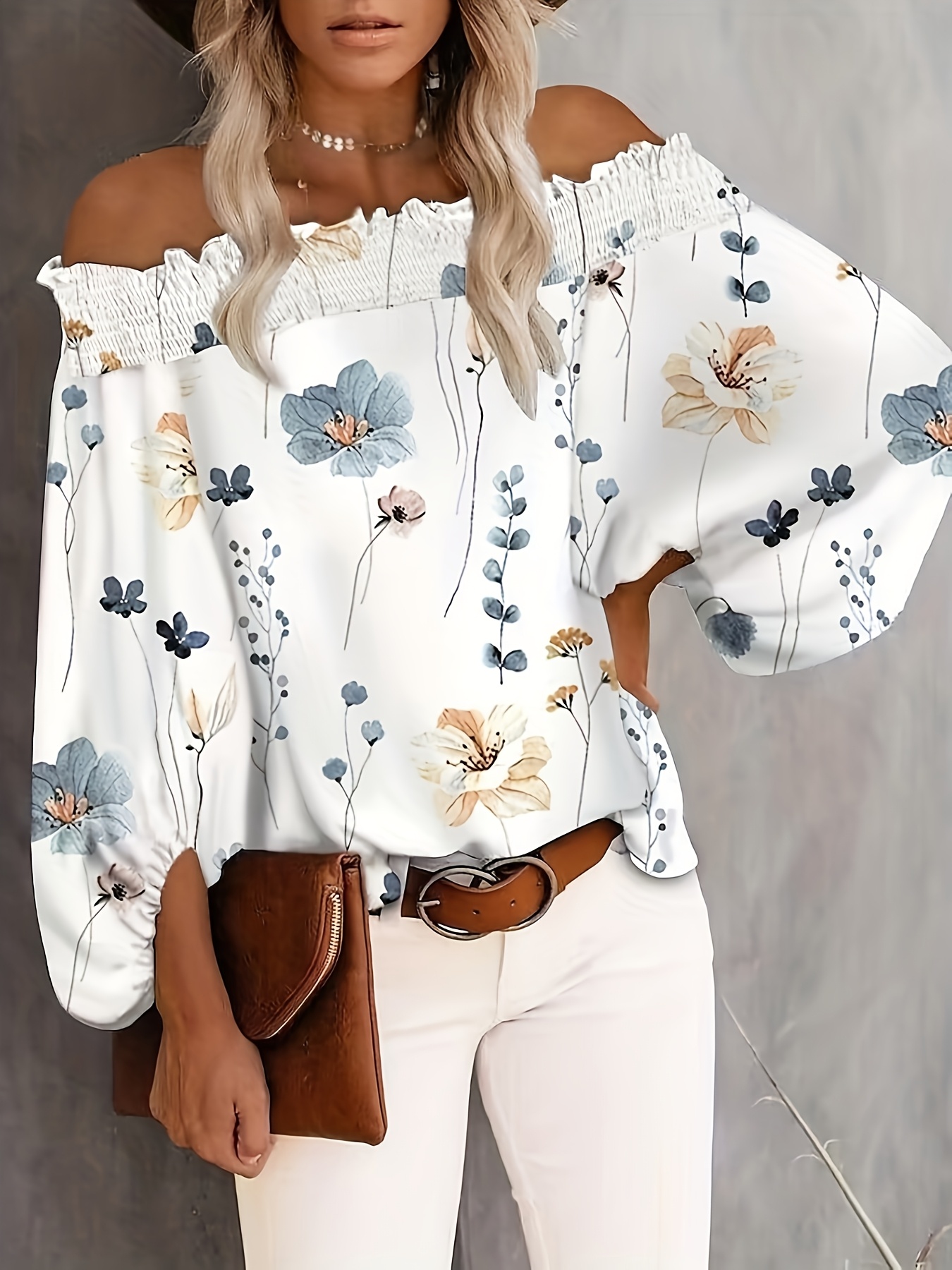 Blusa Casual Feminina Plus Siz - Blouse Off Shoulder avaliação e preço