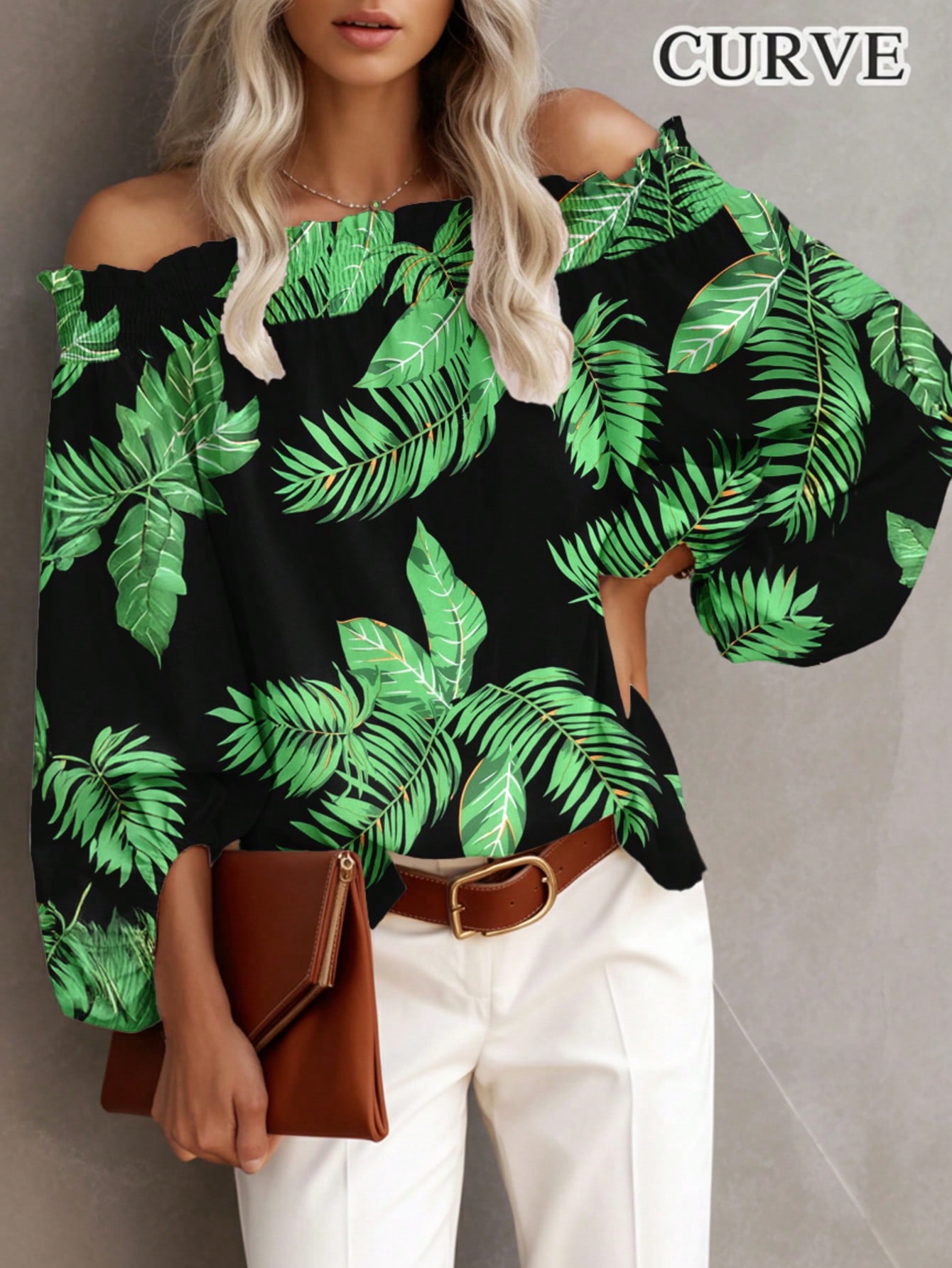 Blusa Casual Feminina Plus Siz - Blouse Off Shoulder avaliação e preço