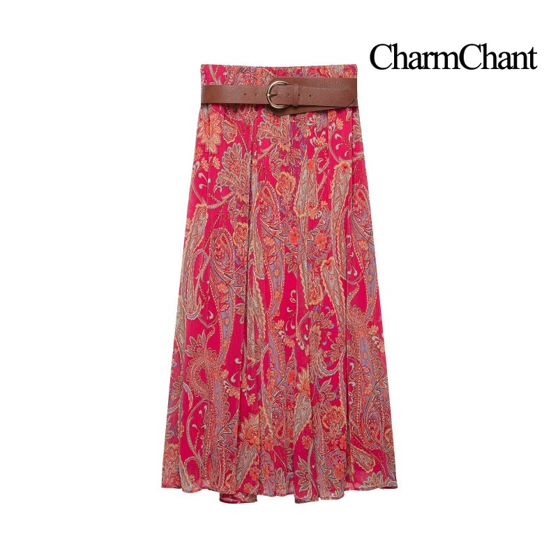 Conjunto Feminino CHARMCHANT c - Midi Skirt Floral avaliação e preço