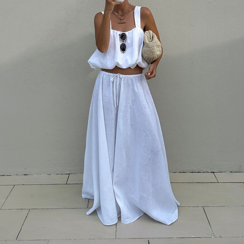 Conjunto Feminino Elegante de  - Linen Pant Wide avaliação e preço