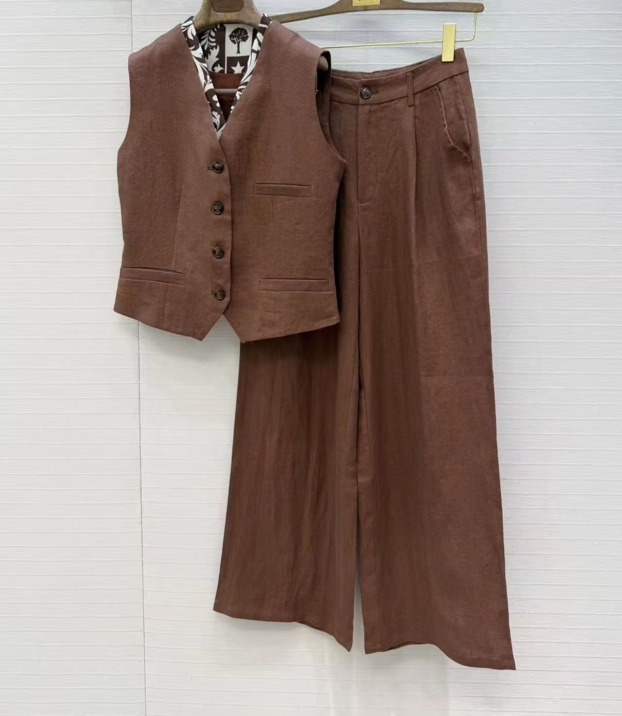Conjunto casual de linho de du - Linen Pant Wide avaliação e preço