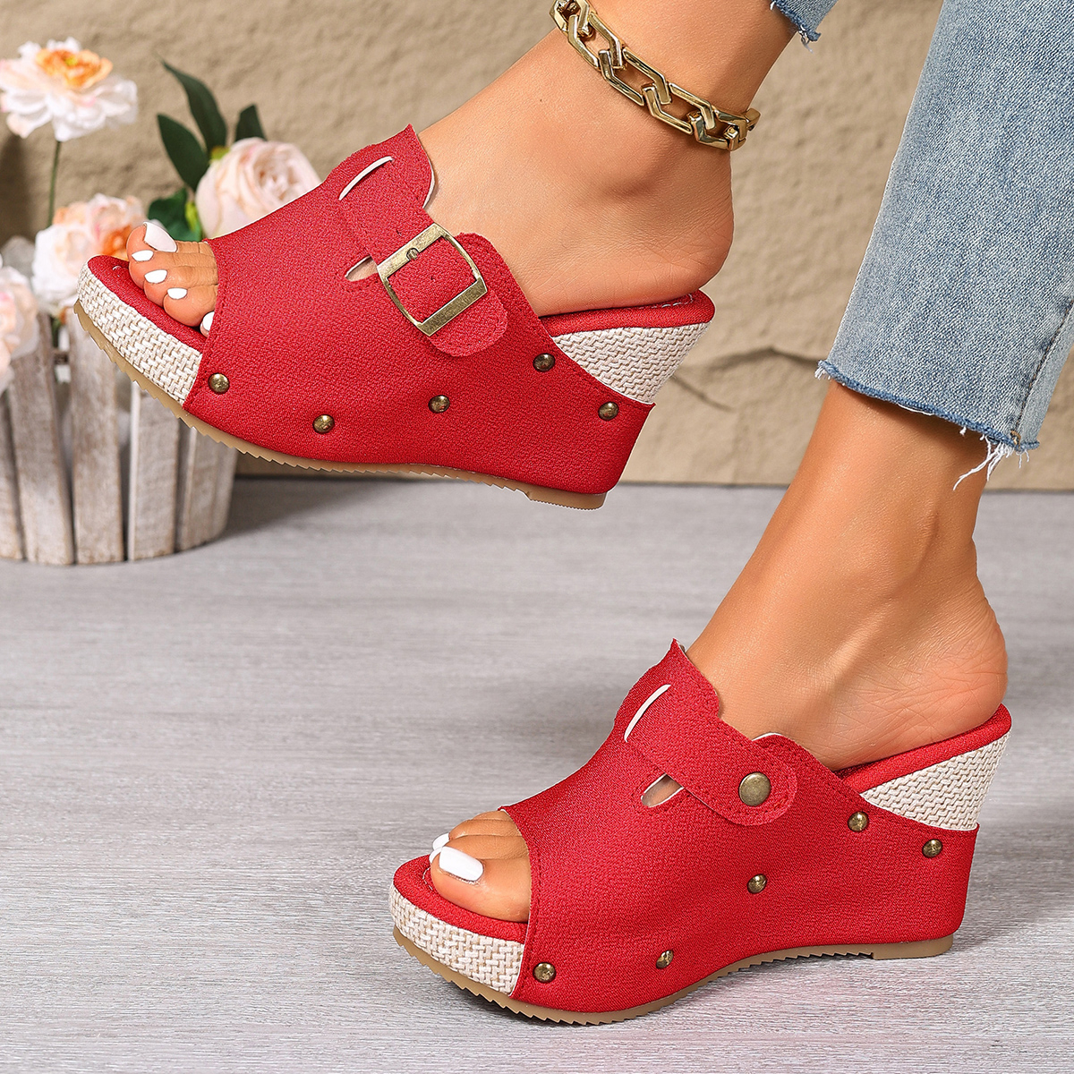Sandálias Femininas de Verão c - Wedge Espadrille Women avaliação e preço
