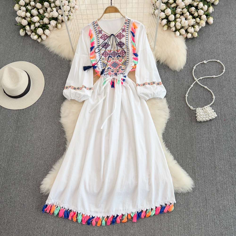 Vestido Longo Elegante Boêmio  - Linen Dress Wrap avaliação e preço