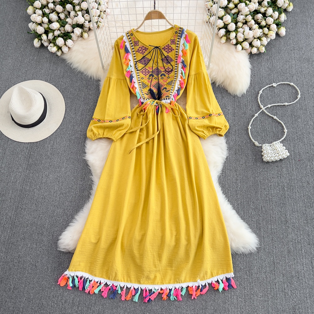 Vestido Longo Elegante Boêmio  - Linen Dress Wrap avaliação e preço