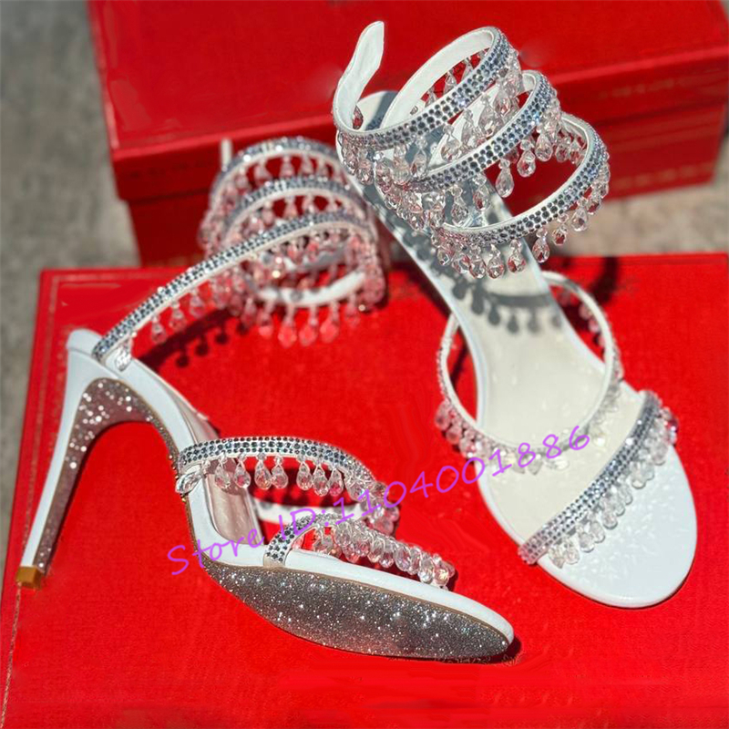 Strass forma de cobra tornozel - Sandal Strappy Heeled avaliação e preço
