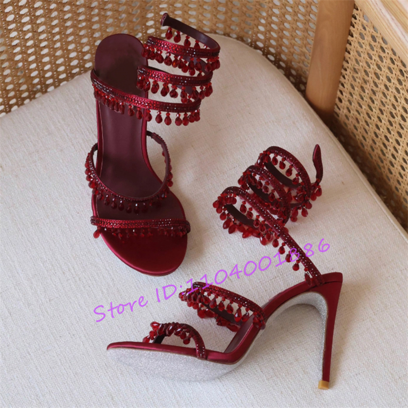 Strass forma de cobra tornozel - Sandal Strappy Heeled avaliação e preço