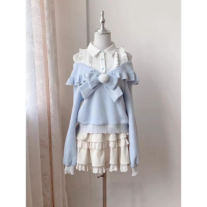 Conjunto Kawaii Soft Girl Loli - Blouse Off Shoulder avaliação e preço