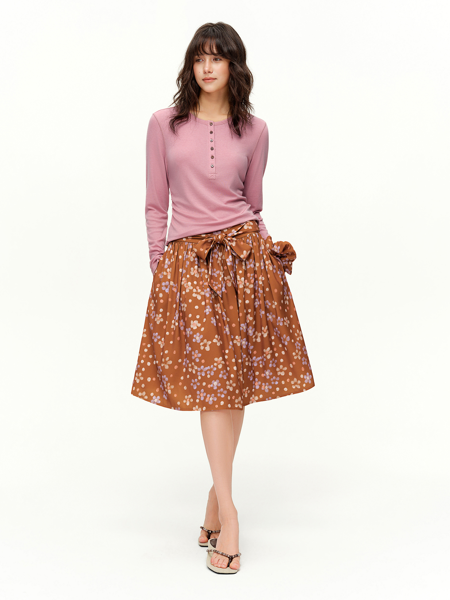 Conjunto Retro DUSHU para Mulh - Midi Skirt Floral avaliação e preço