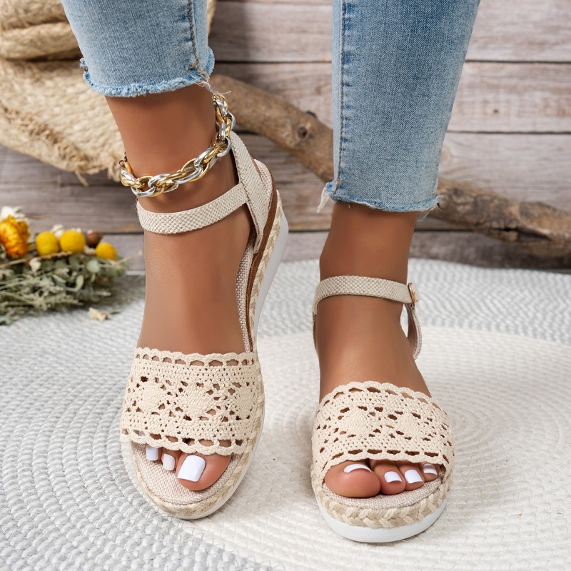 Sandálias Femininas de Renda c - Wedge Espadrille Women avaliação e preço