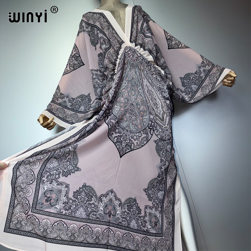 Vestido Sexy com Decote em V W - Cover Up Kaftan avaliação e preço