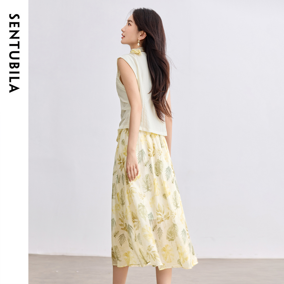 Sentubila saia elegante conjun - Midi Skirt Floral avaliação e preço
