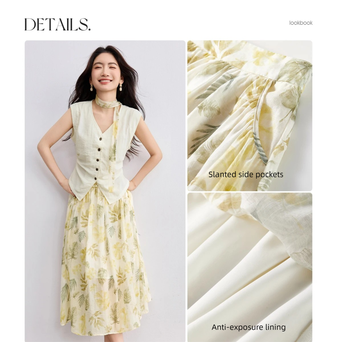 Sentubila saia elegante conjun - Midi Skirt Floral avaliação e preço