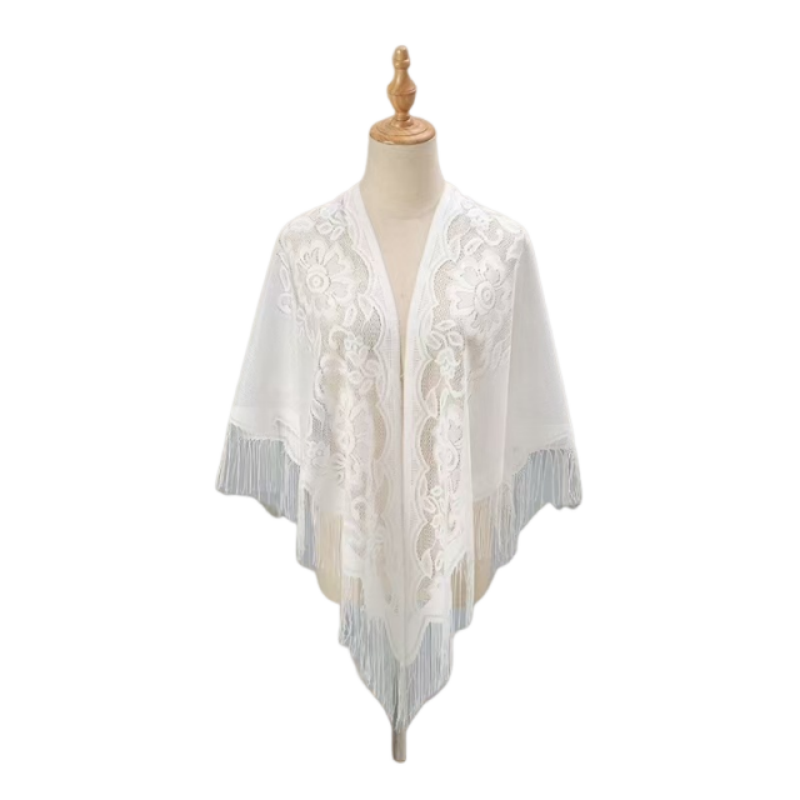 Xale Floral de Renda para Mulh - Kimono Sheer Floral avaliação e preço