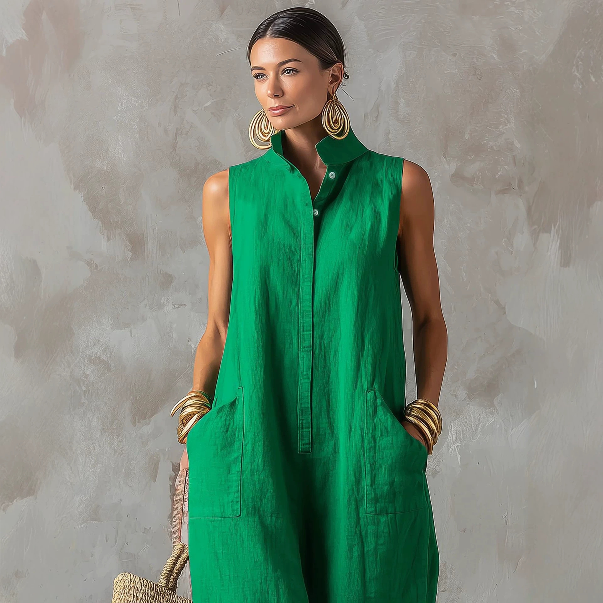 Macacão de Linho Sem Mangas co - Jumpsuit Linen Relaxed avaliação e preço