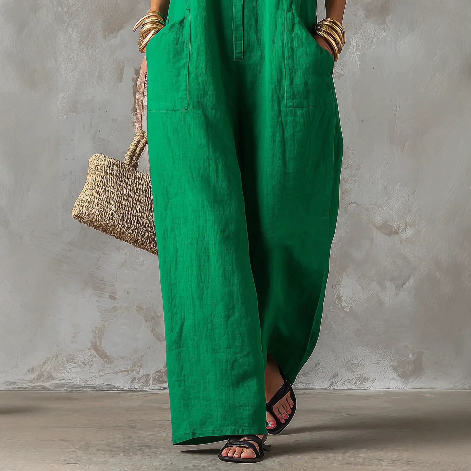 Macacão de Linho Sem Mangas co - Jumpsuit Linen Relaxed avaliação e preço