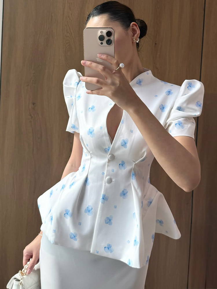 Blusa Feminina Elegante de Cet - Romper Floral Print avaliação e preço