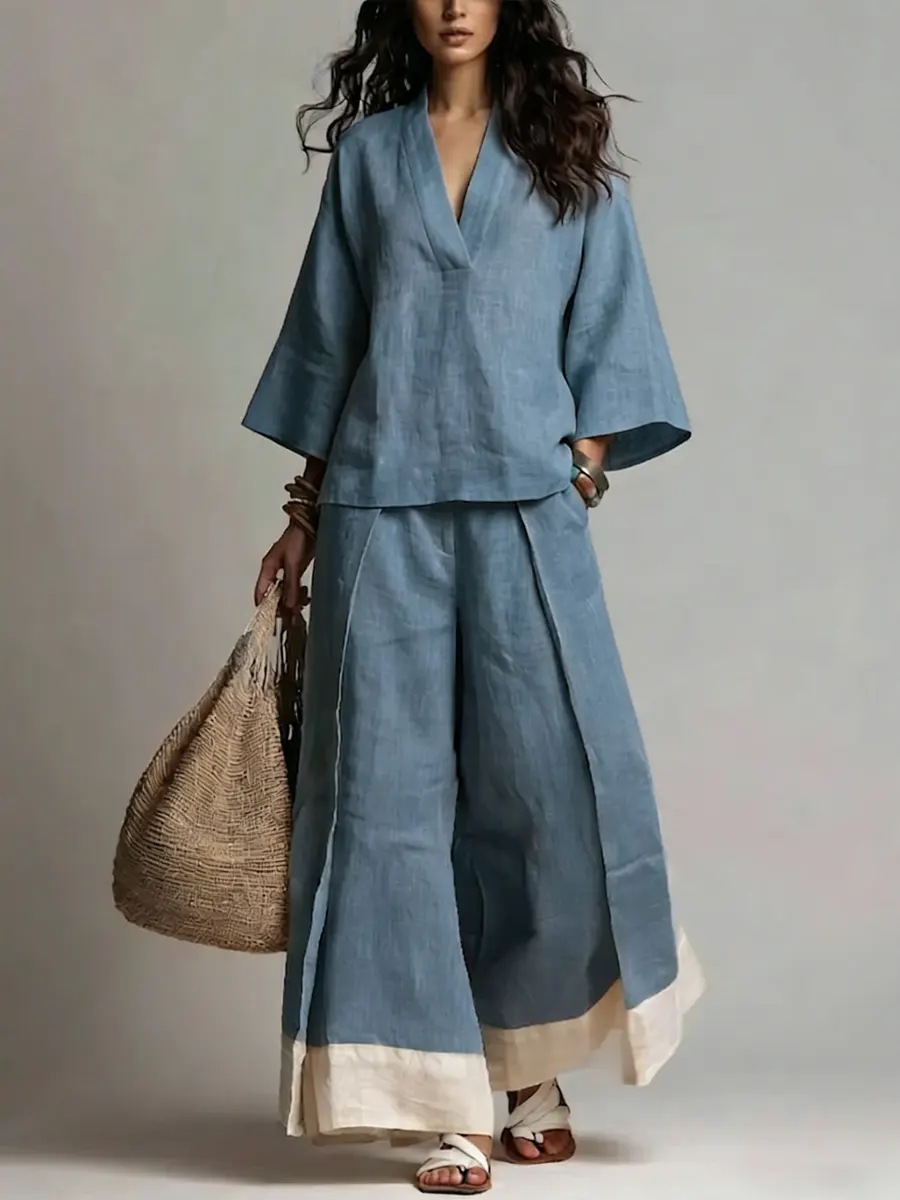 Conjunto Feminino de Verão em  - Linen Pant Wide avaliação e preço