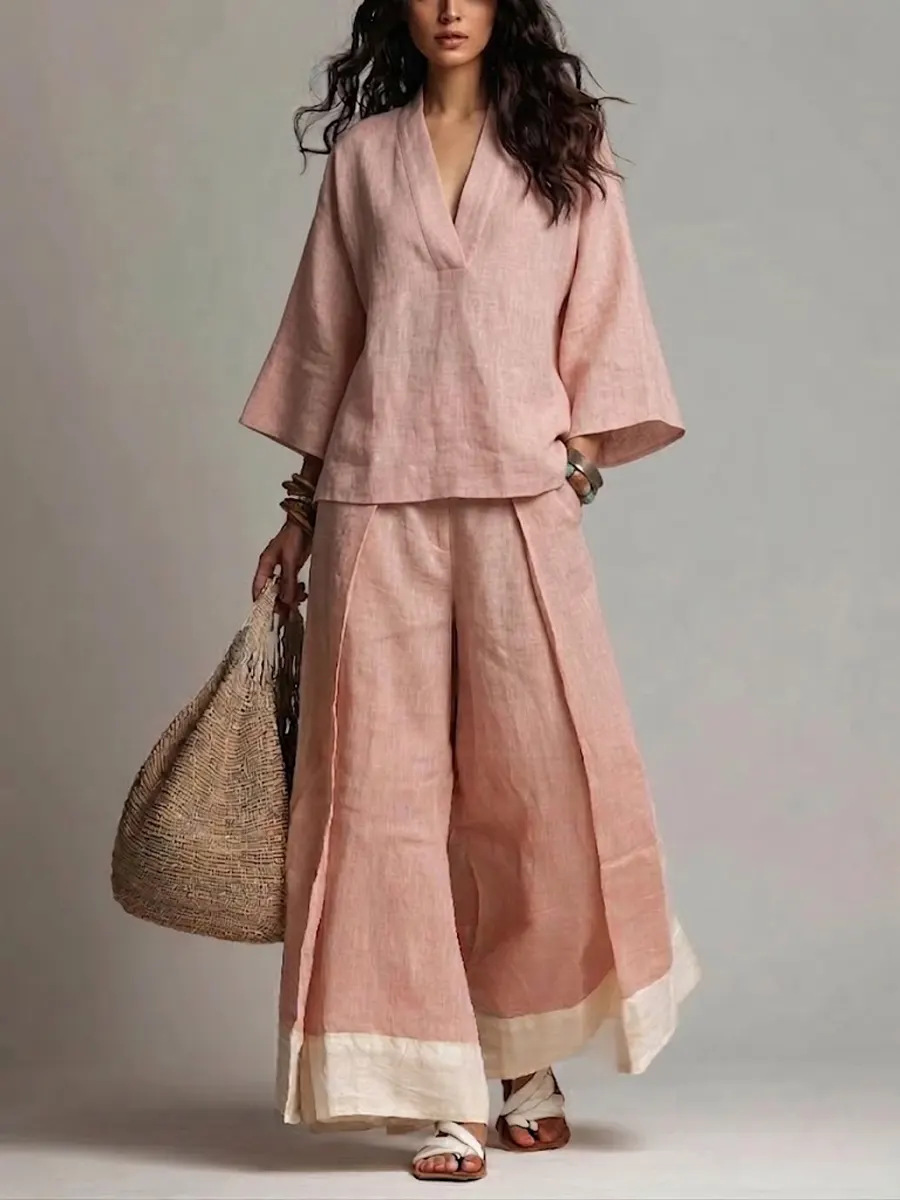 Conjunto Feminino de Verão em  - Linen Pant Wide avaliação e preço