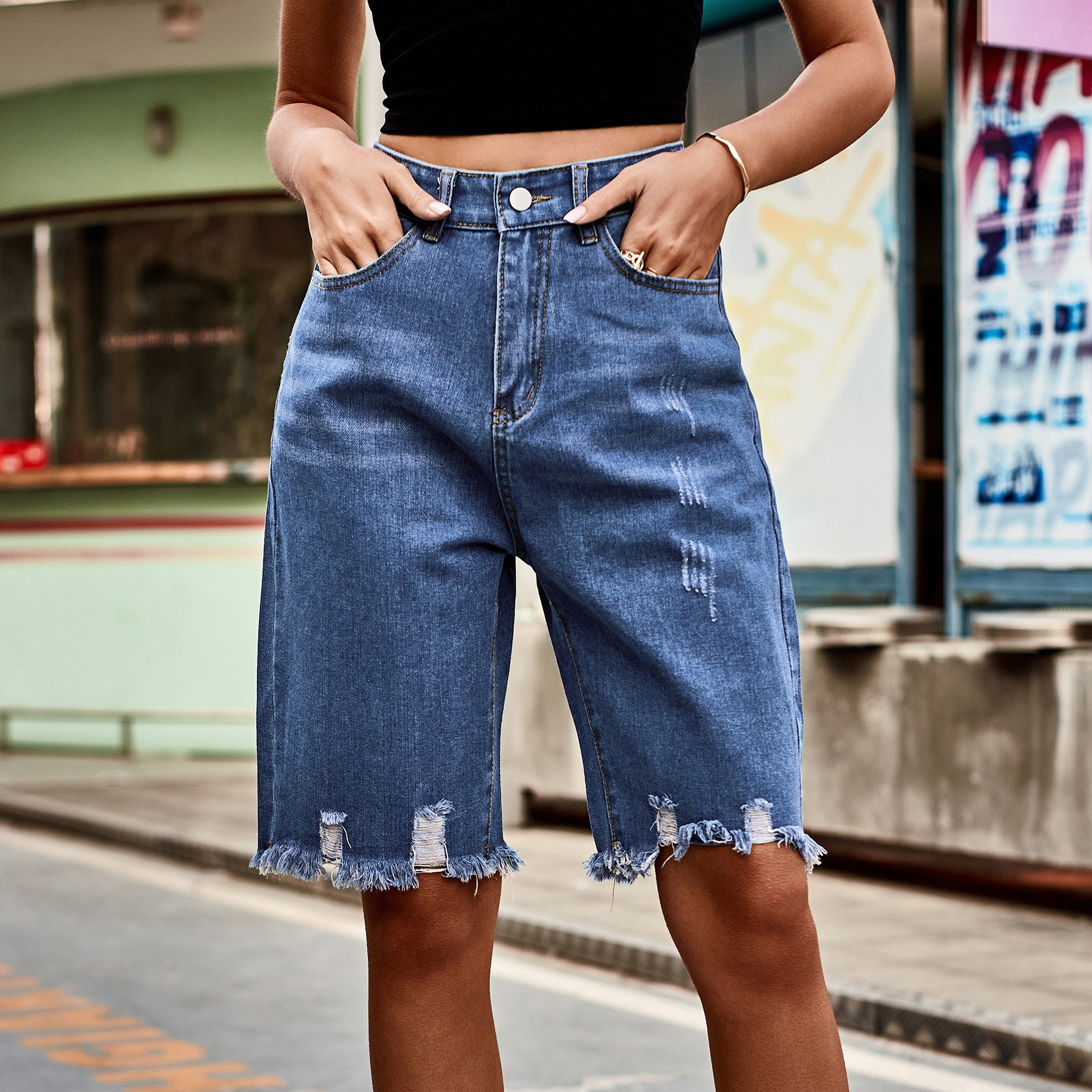 Roupas Femininas de Verão, Sho - Shorts Denim Frayed avaliação e preço