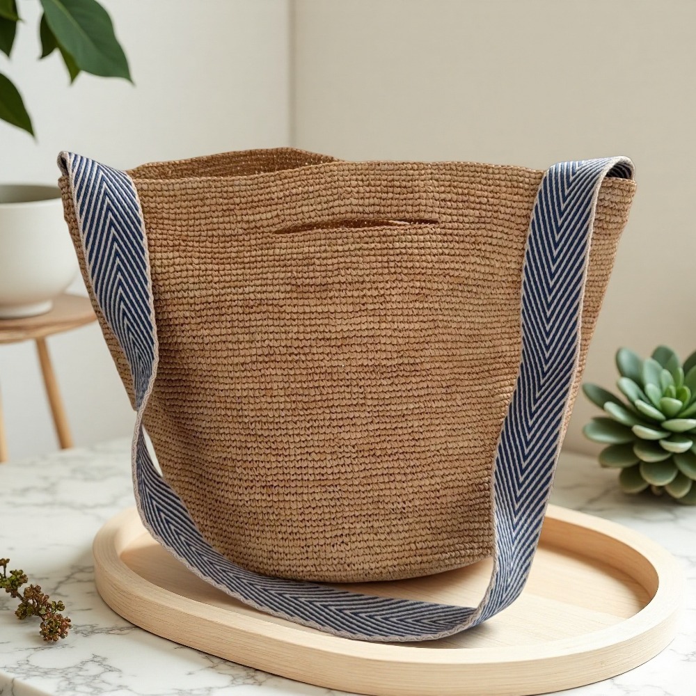 Nova Bolsa Bucket Arco-Íris de - Crochet Bag Raffia avaliação e preço