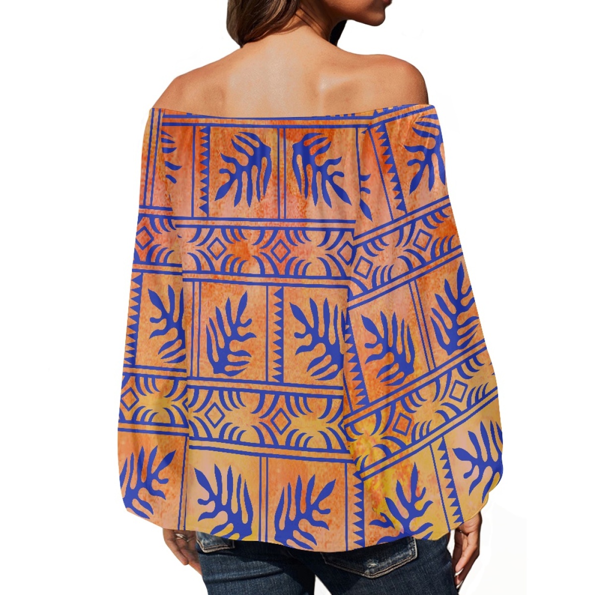 Roupas Tribais Polinésias, Blu - Blouse Off Shoulder avaliação e preço