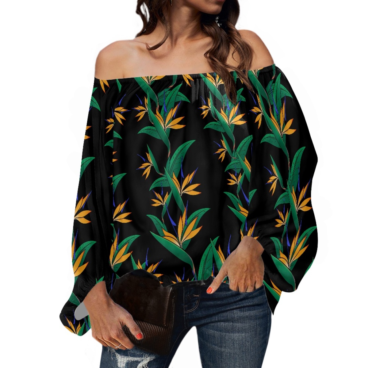 Roupas Tribais Polinésias, Blu - Blouse Off Shoulder avaliação e preço