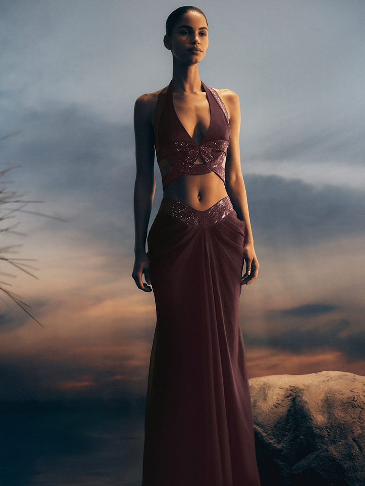 Vestido Maxi de Duas Peças em  - Maxi Dress Halter avaliação e preço