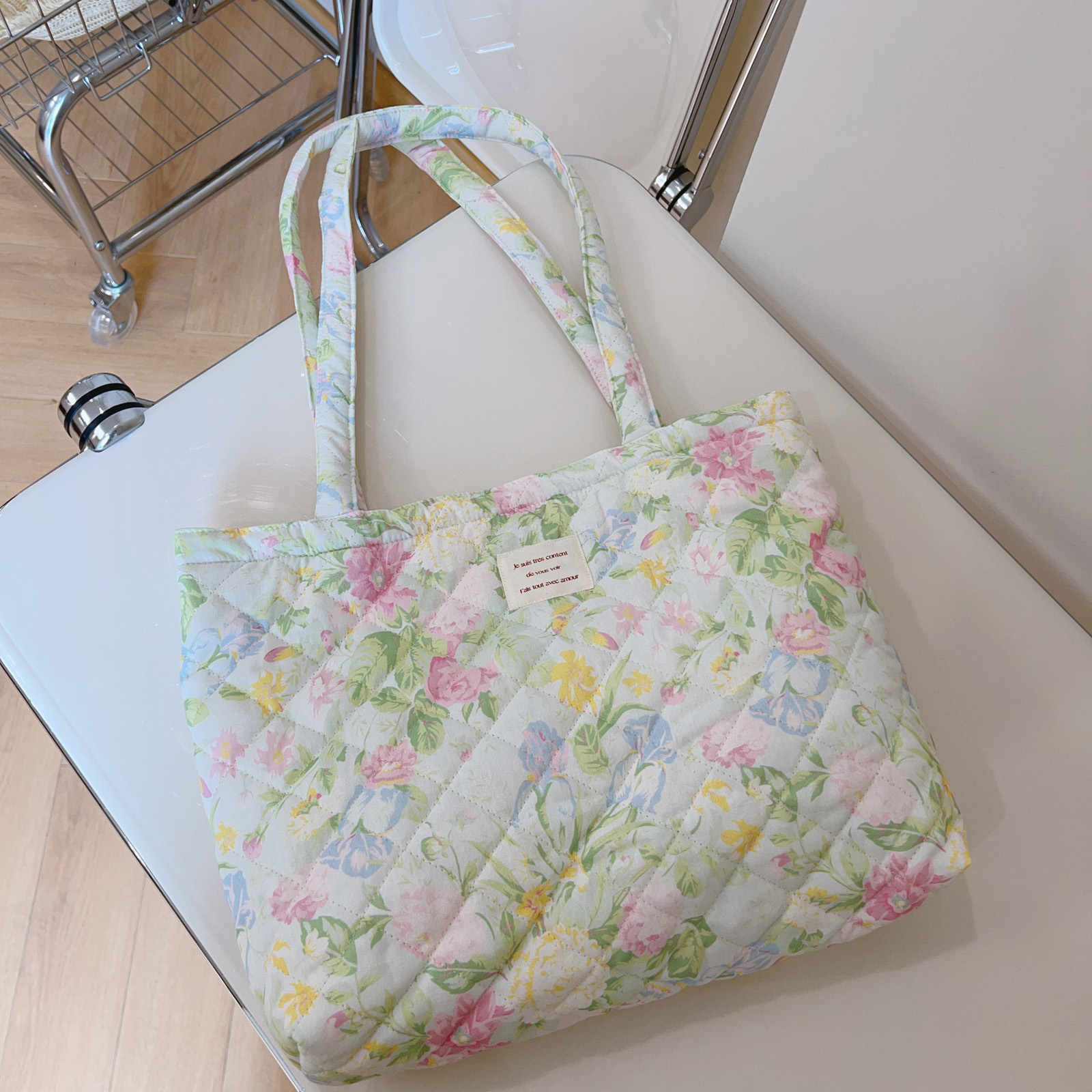 Bolsa Tote Floral Francesa com - Tote Bag Beach avaliação e preço