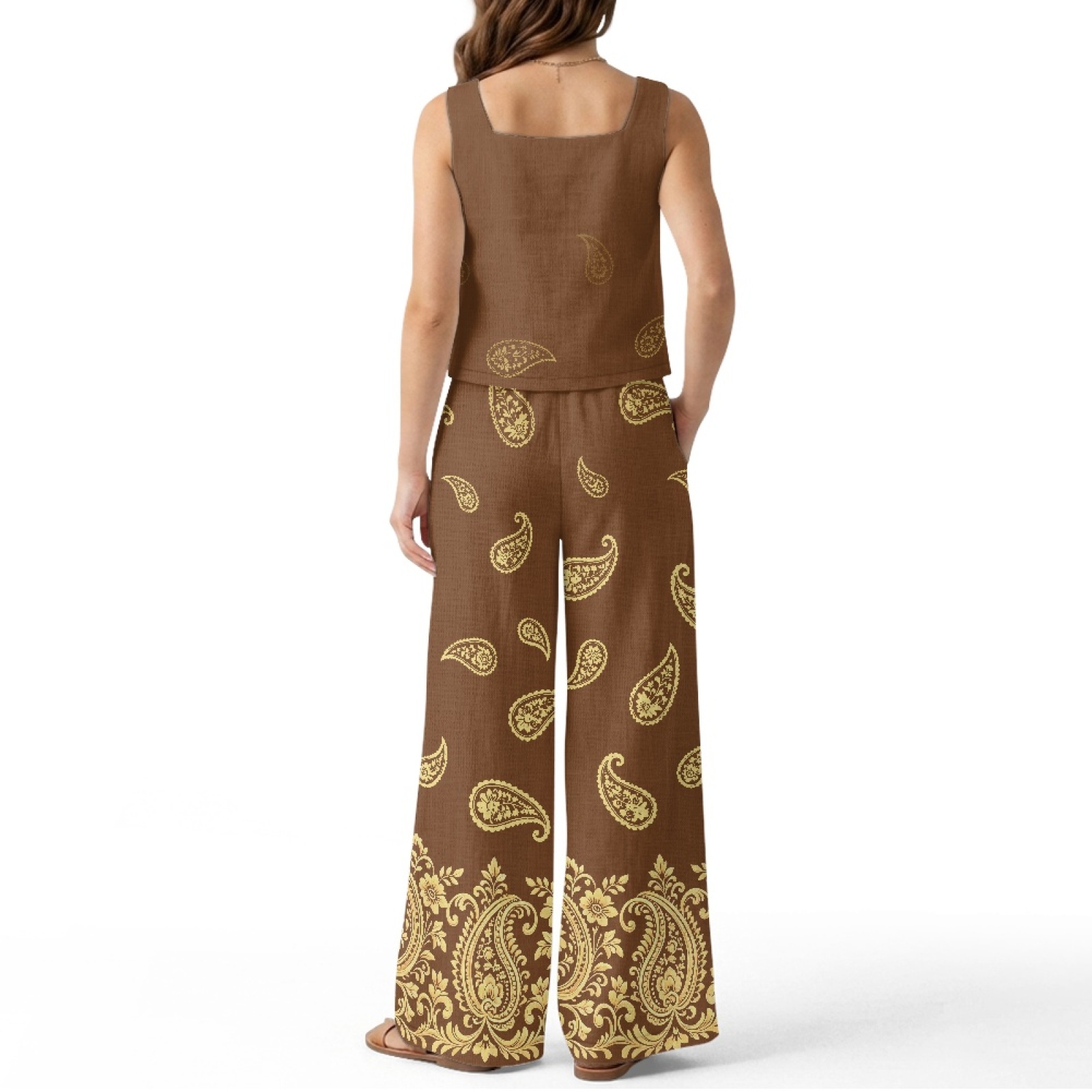 INSTANTARTS Conjunto de colete - Linen Pant Wide avaliação e preço