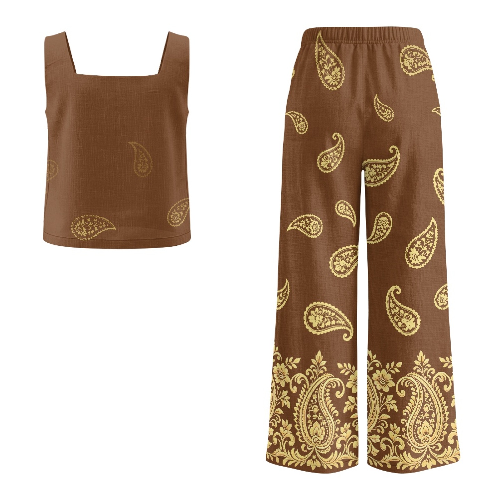 INSTANTARTS Conjunto de colete - Linen Pant Wide avaliação e preço