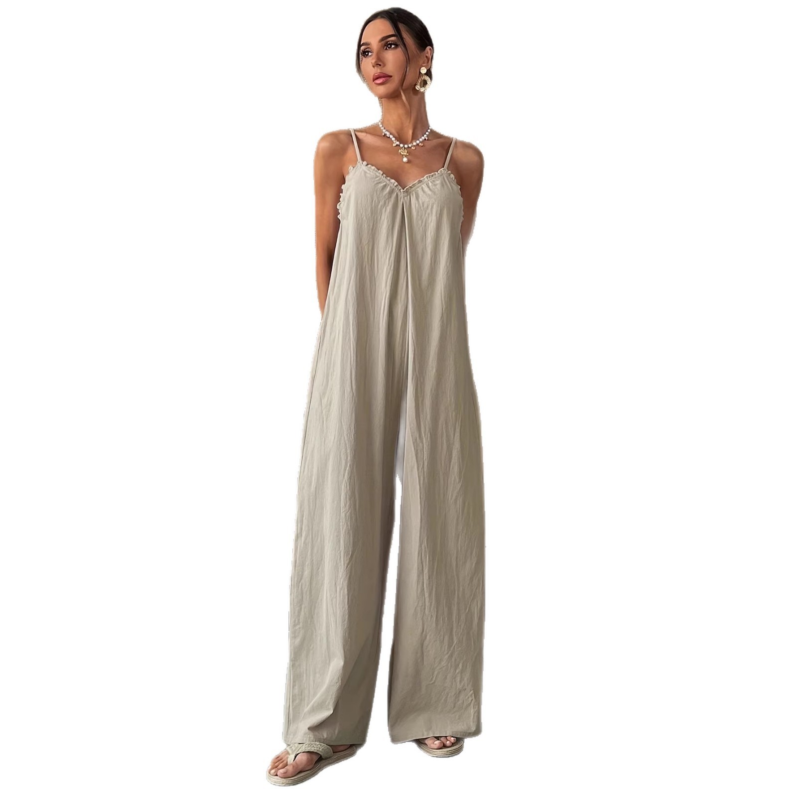 Macacão Feminino de Verão Sem  - Jumpsuit Linen Relaxed avaliação e preço