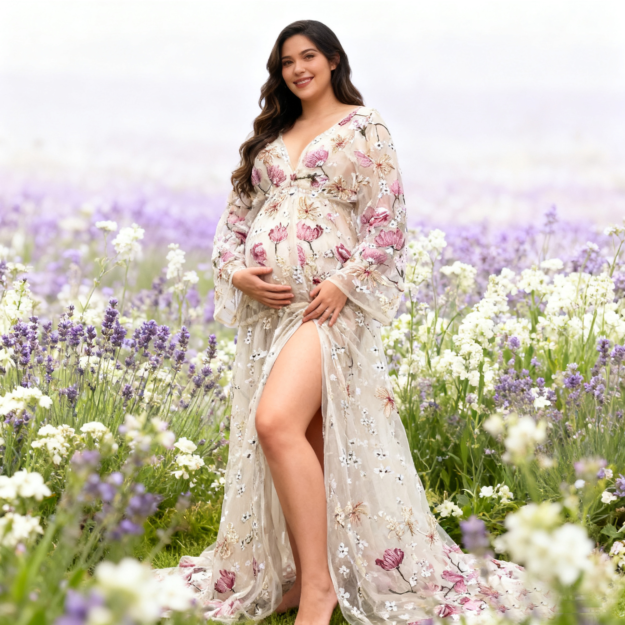 Vestido de Festa Estilo Quimon - Kimono Sheer Floral avaliação e preço
