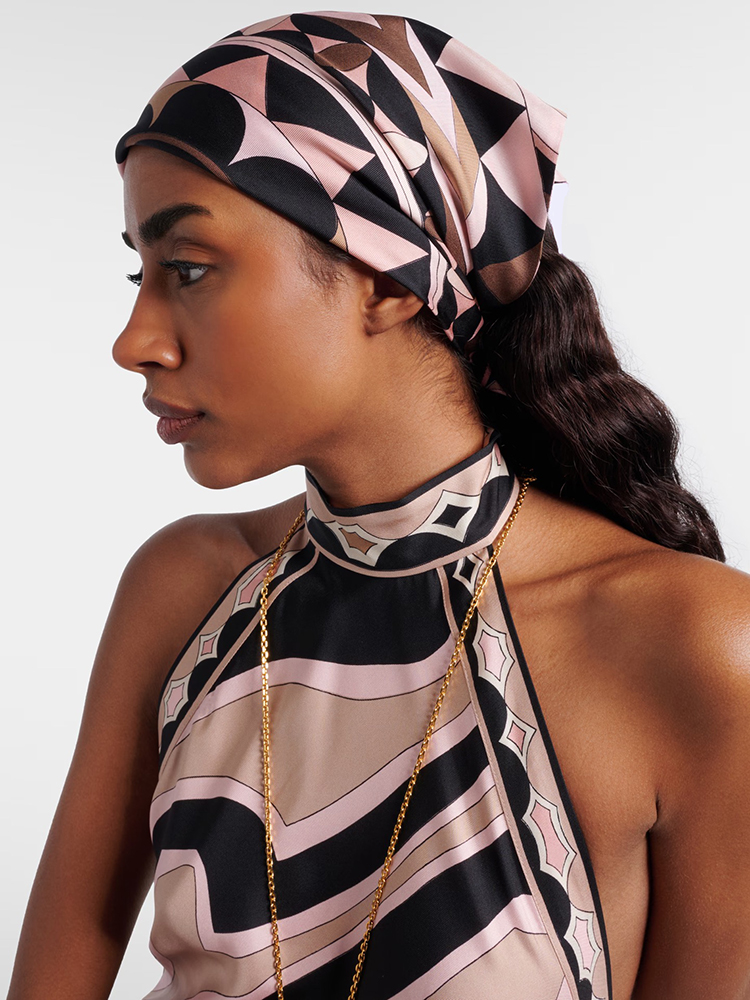 Lenço de Seda com Estampa Geom - Headband Summer Knit avaliação e preço