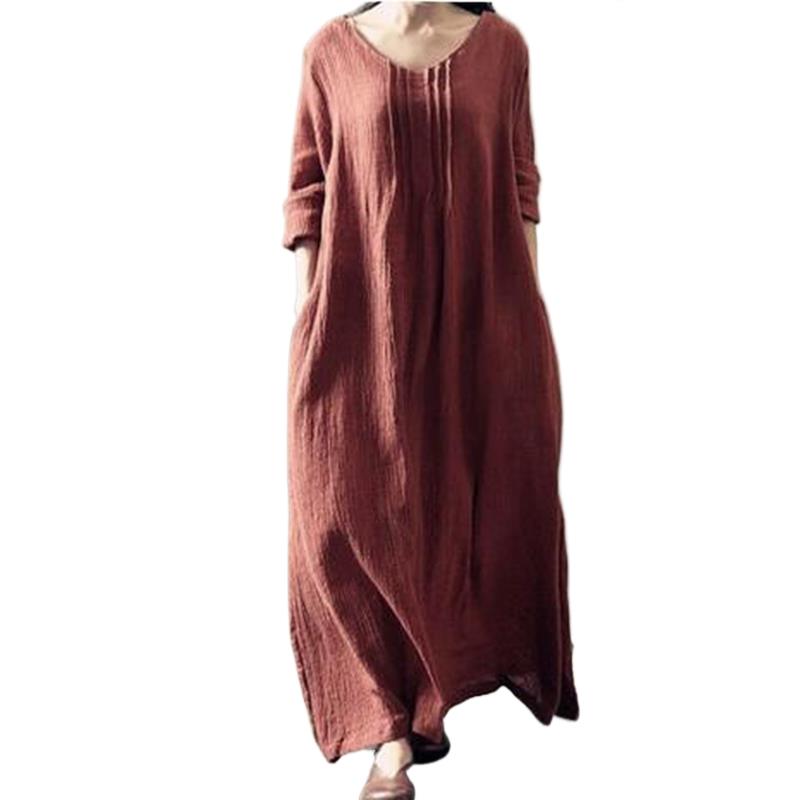 2025 algodão linho vintage ves - Linen Dress Wrap avaliação e preço