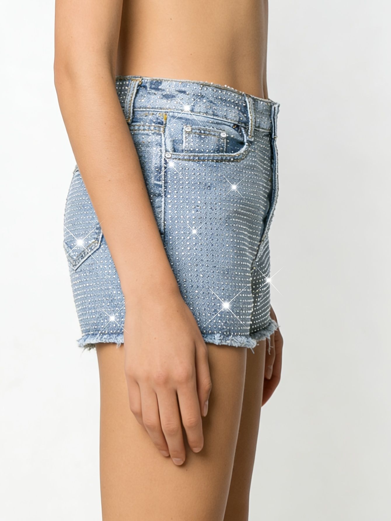 Novos Shorts Jeans Azuis Desfi - Shorts Denim Frayed avaliação e preço