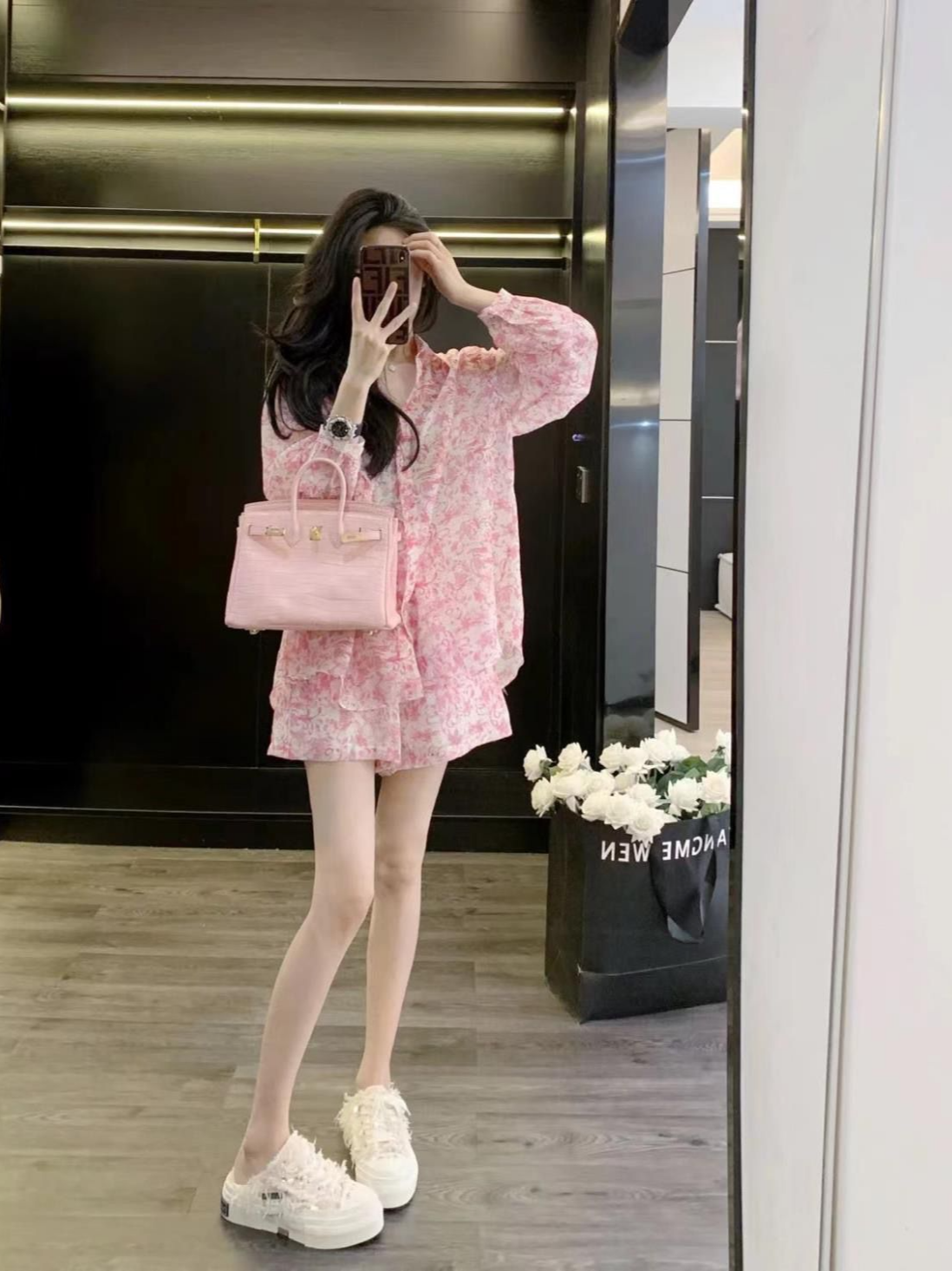Conjuntos curtos com proteção  - Romper Floral Print avaliação e preço