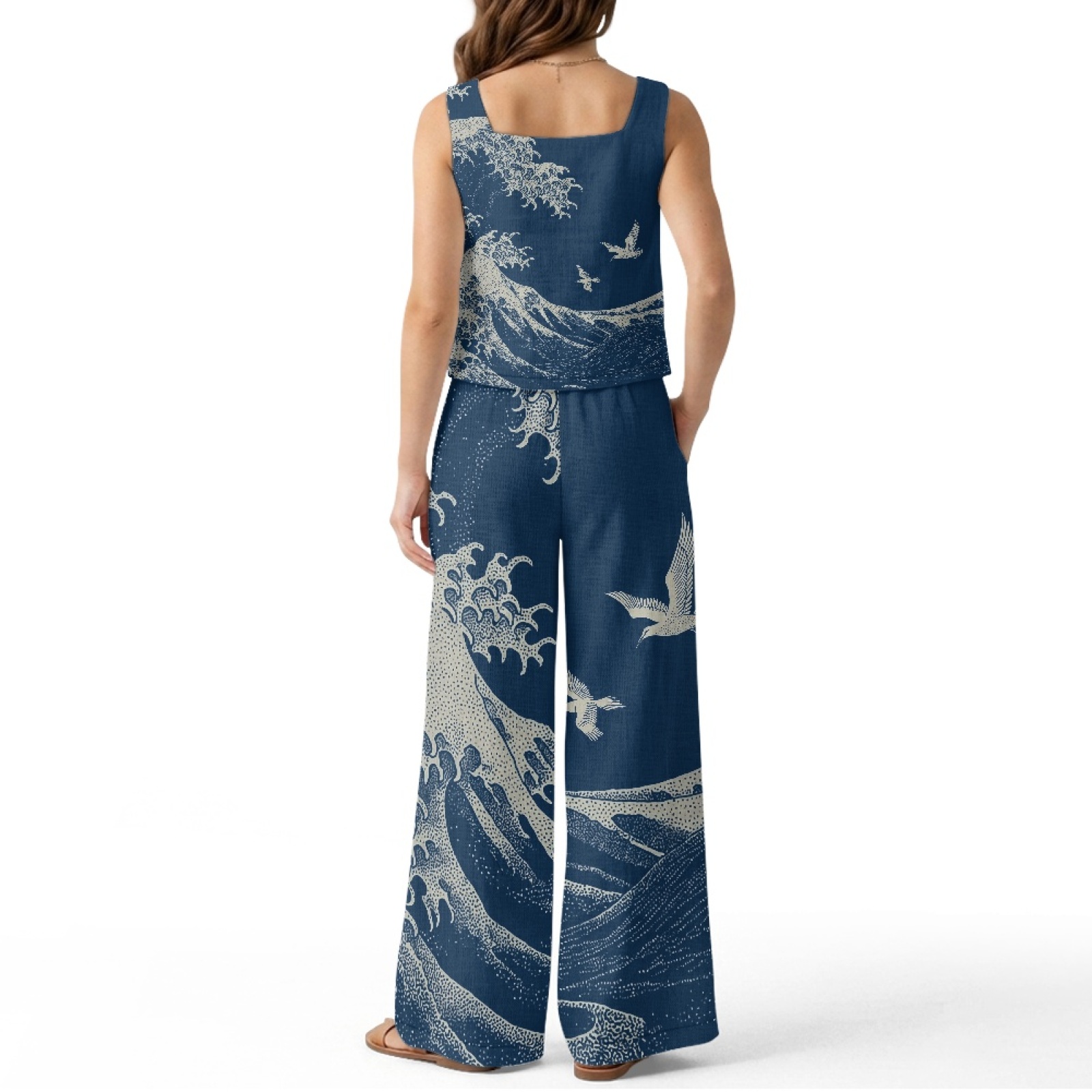 INSTANTARTS Conjunto de colete - Linen Pant Wide avaliação e preço