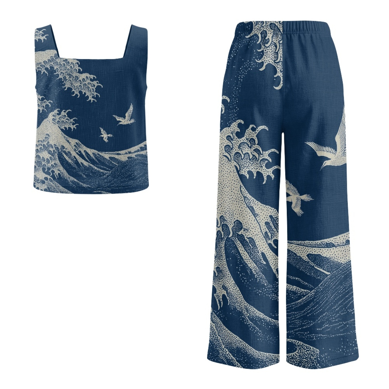 INSTANTARTS Conjunto de colete - Linen Pant Wide avaliação e preço